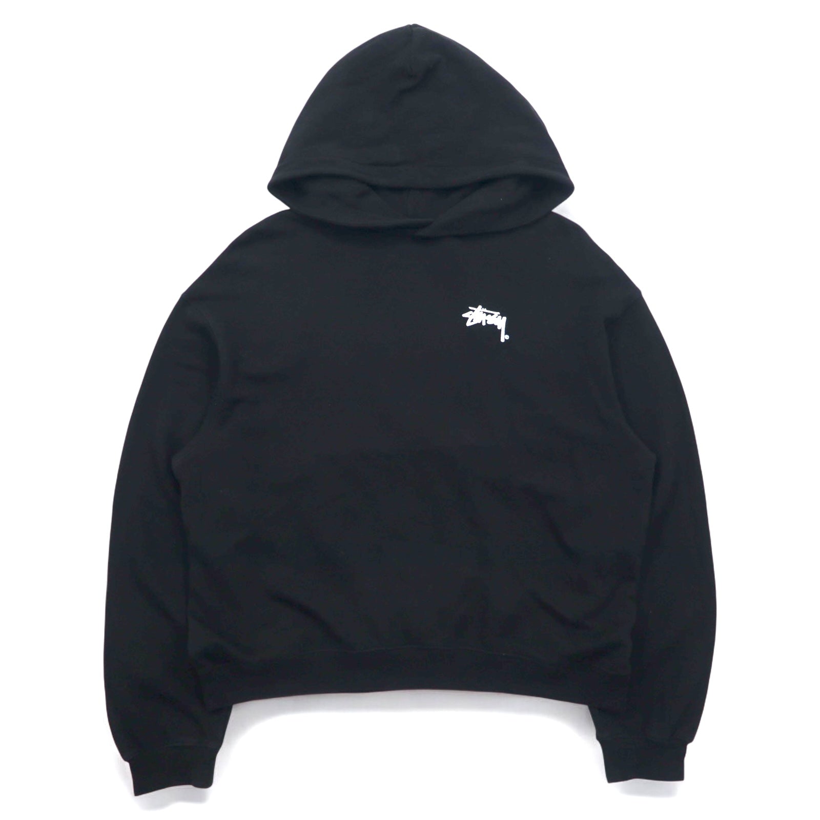 Stussy felpa con cappuccio pullover con spalle scese, taglia M, colore nero, con logo Stock