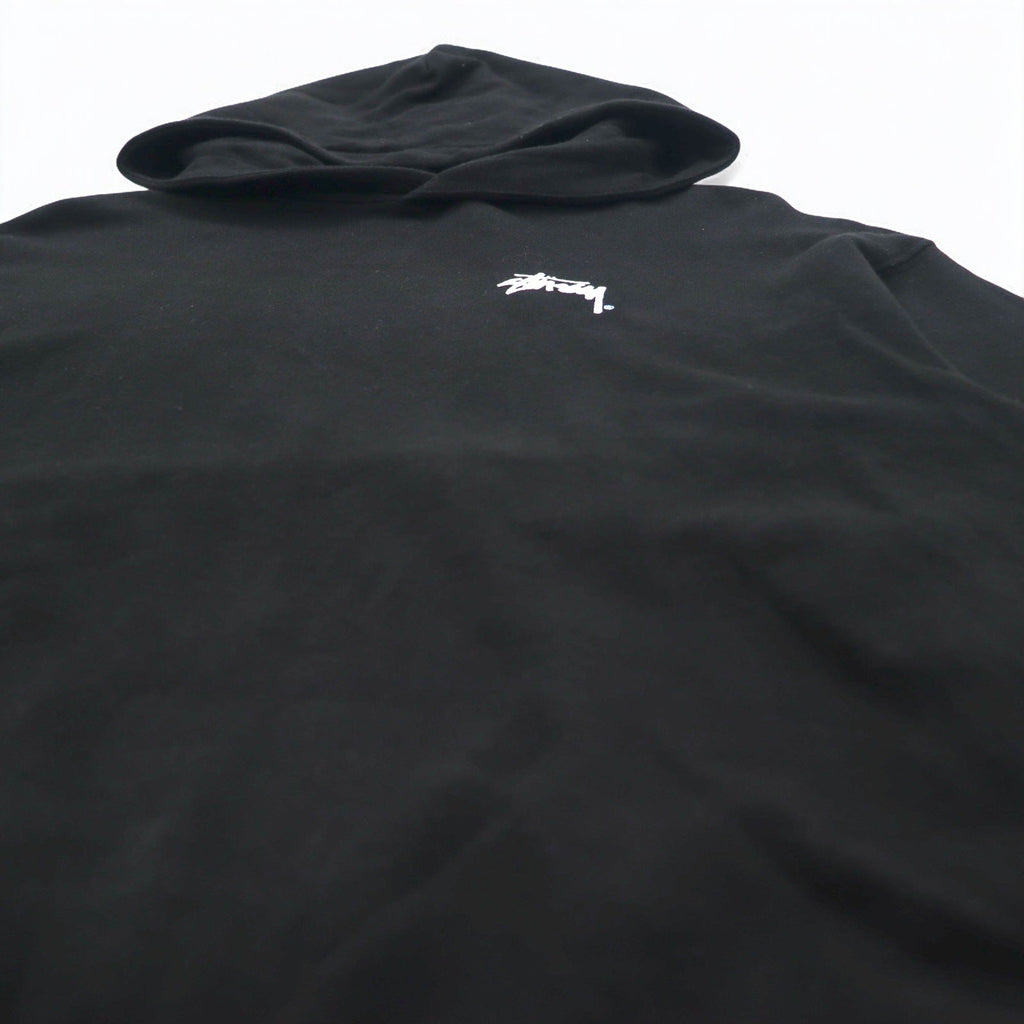 Stussy felpa con cappuccio pullover con spalle scese, taglia M, colore nero, con logo Stock