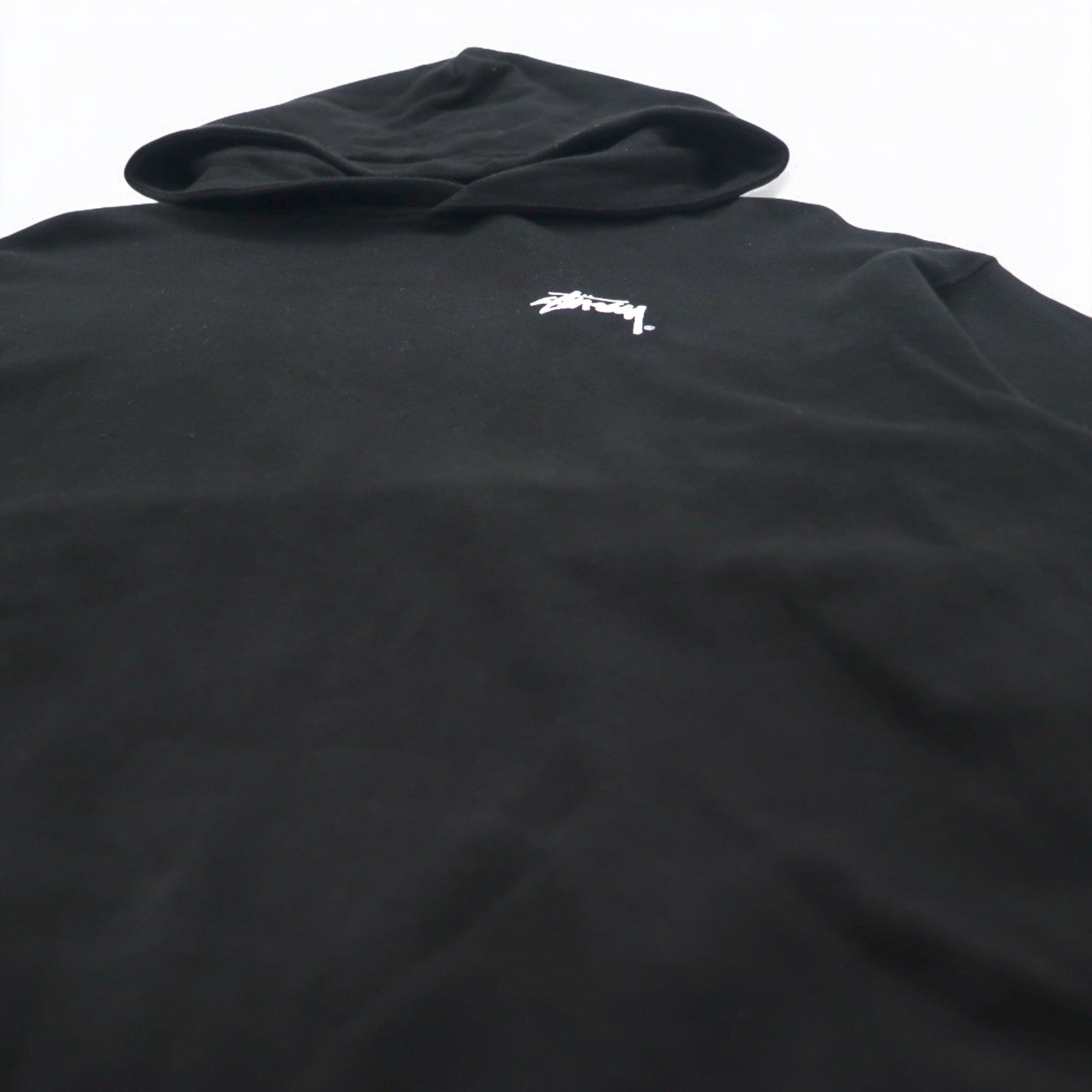Stussy felpa con cappuccio pullover con spalle scese, taglia M, colore nero, con logo Stock