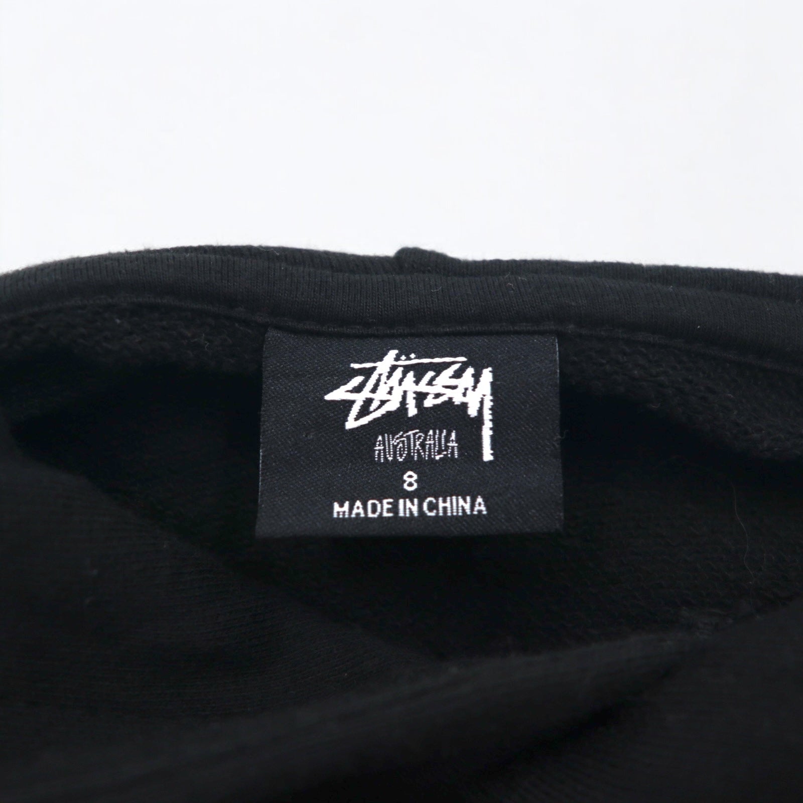 Stussy felpa con cappuccio pullover con spalle scese, taglia M, colore nero, con logo Stock