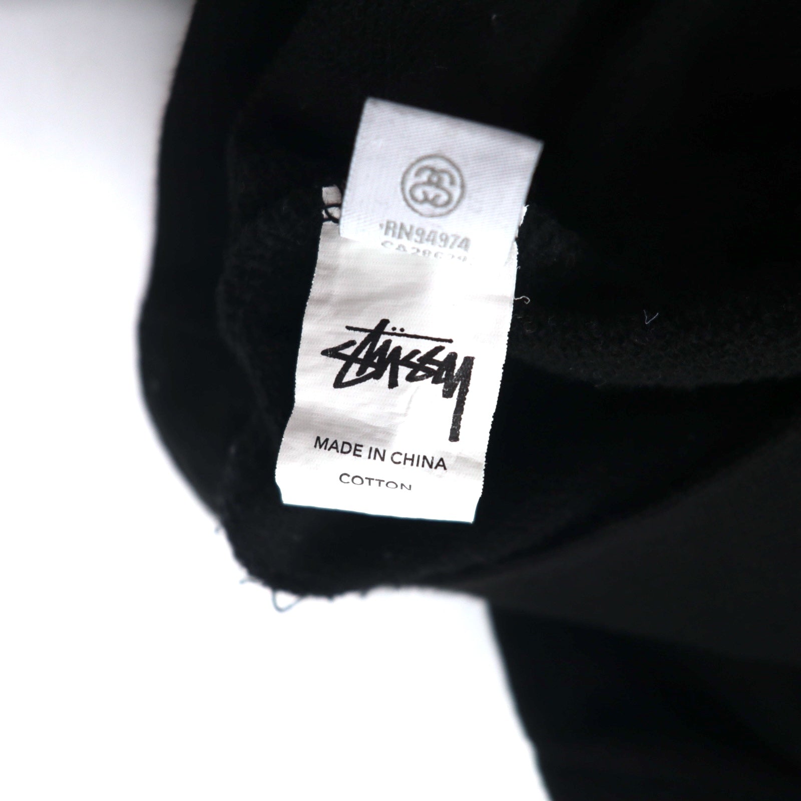 Stussy felpa con cappuccio pullover con spalle scese, taglia M, colore nero, con logo Stock