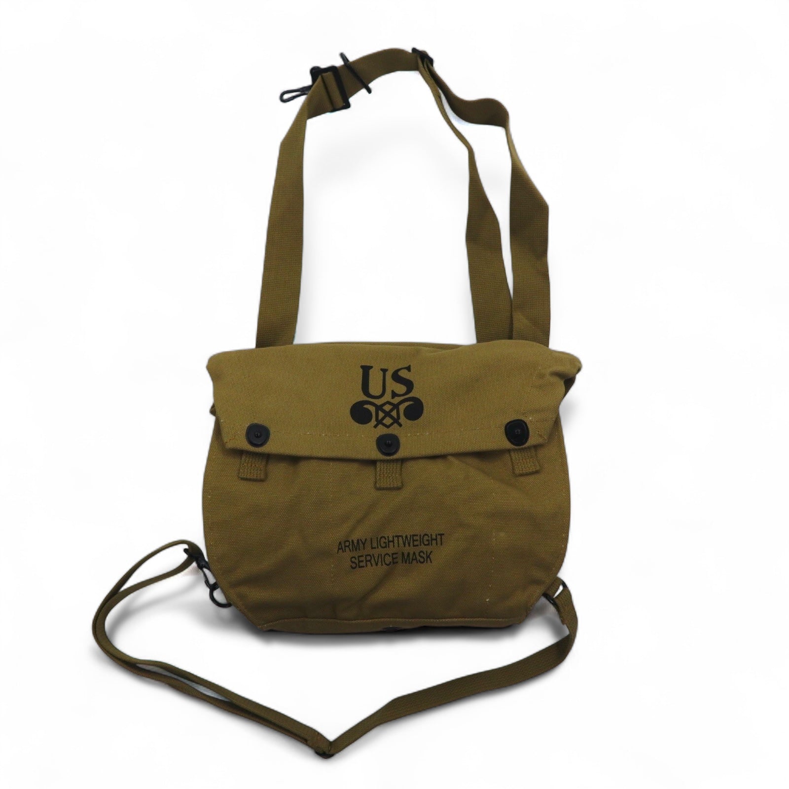 Borsa per maschera antigas US ARMY WW2 M6, borsa a tracolla, tela, stencil, militare YMCL KY, mai usata