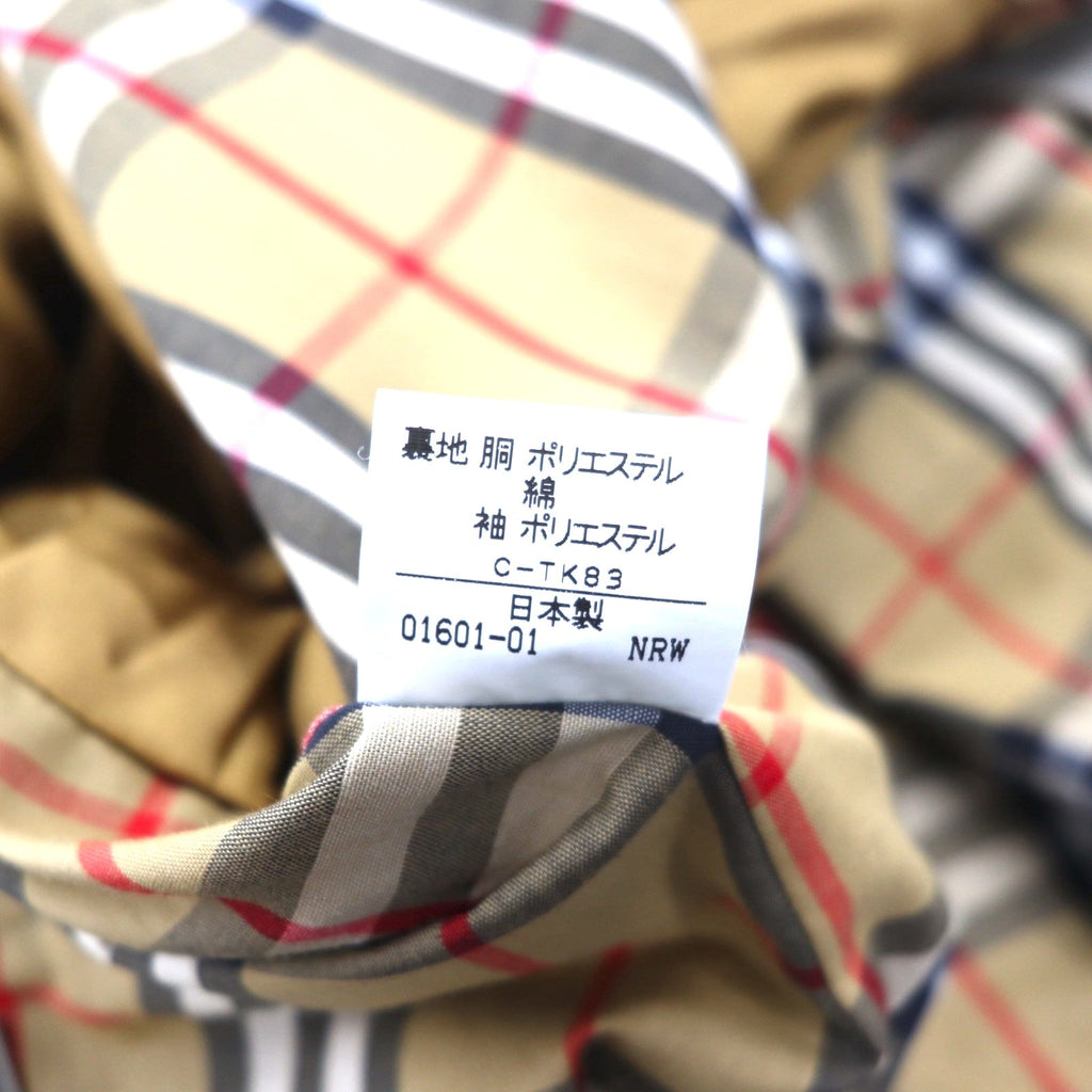 Burberrys anni '80 Bal Collar Coat M Beige Fodera Nova Check Removibile