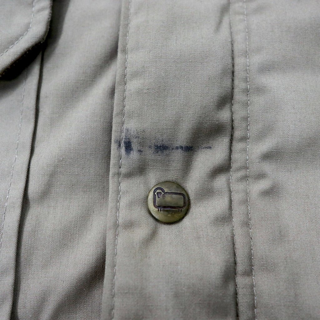 80s USA製 Woolrich マウンテンジャケット M ベージュ 65/35クロス 中綿 ダブルジップ 80年代