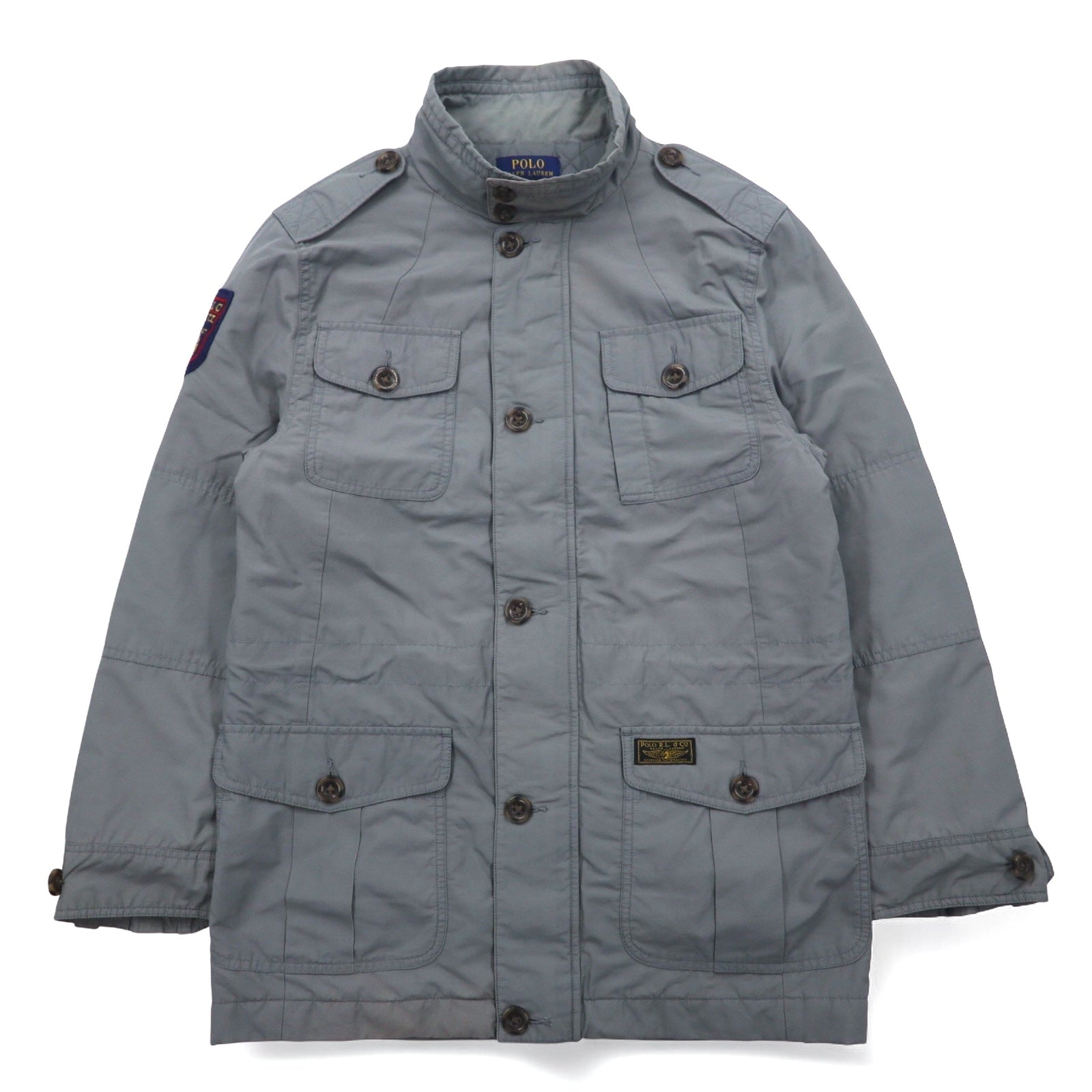 POLO RALPH LAUREN Giacca da campo M-65 Giacca militare L Grigio Toppa con logo