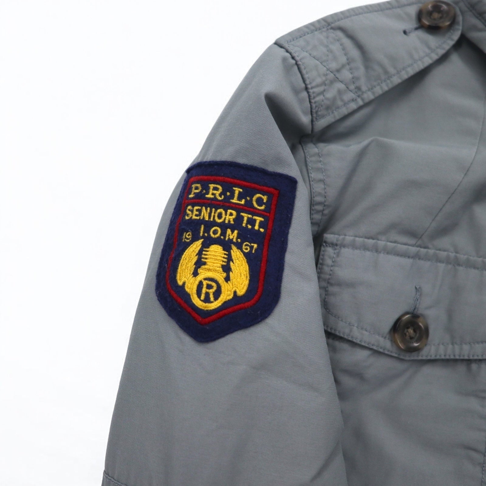 POLO RALPH LAUREN Giacca da campo M-65 Giacca militare L Grigio Toppa con logo