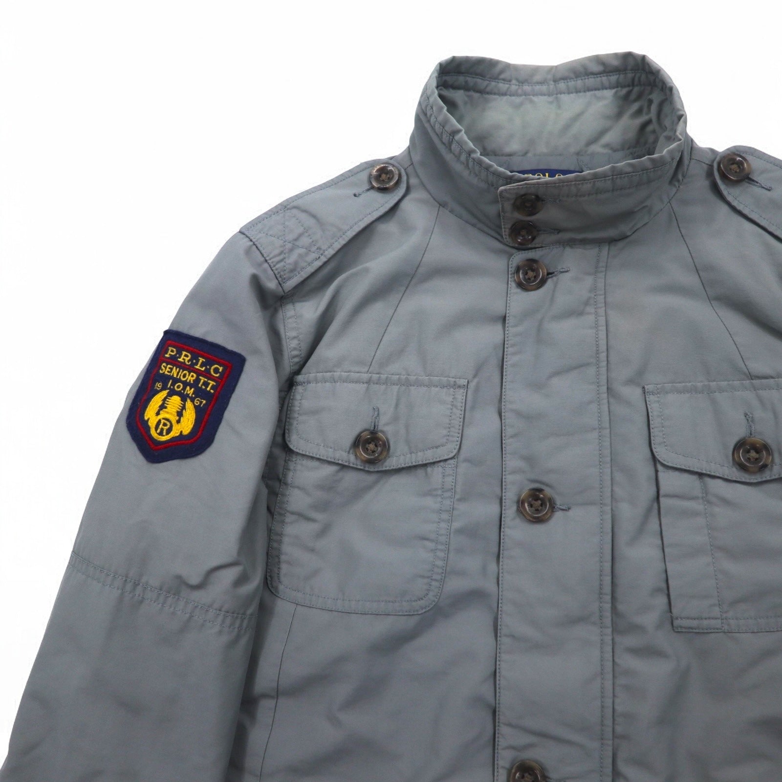 POLO RALPH LAUREN Giacca da campo M-65 Giacca militare L Grigio Toppa con logo