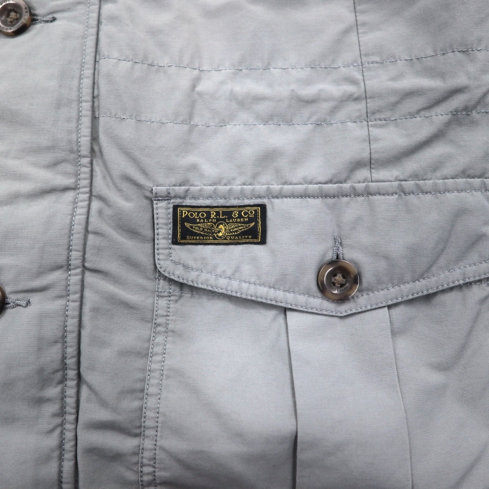 POLO RALPH LAUREN Giacca da campo M-65 Giacca militare L Grigio Toppa con logo