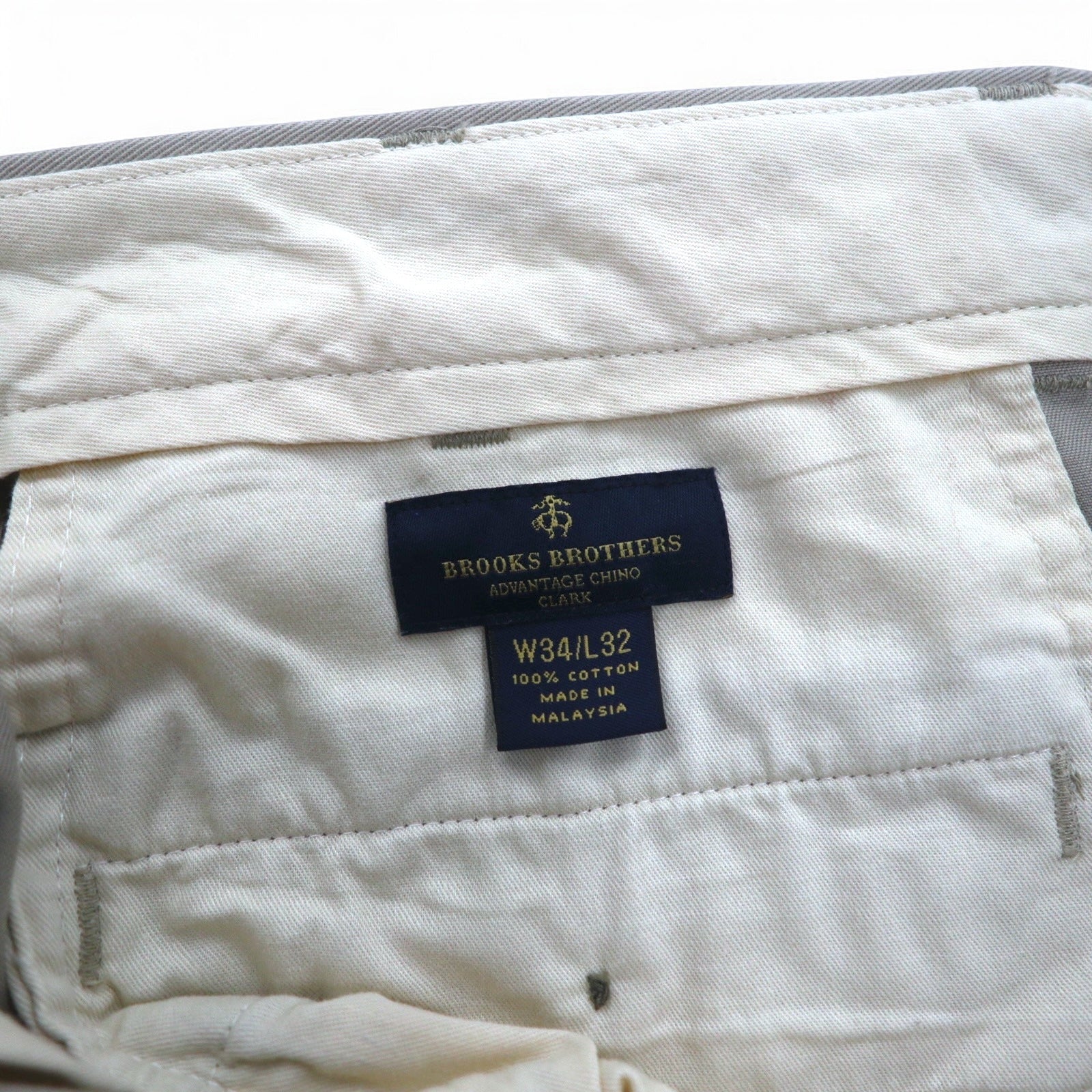 Brooks Brothers Pantaloni Chino L Beige Cotone ADVANTAGE CHINO CLARK