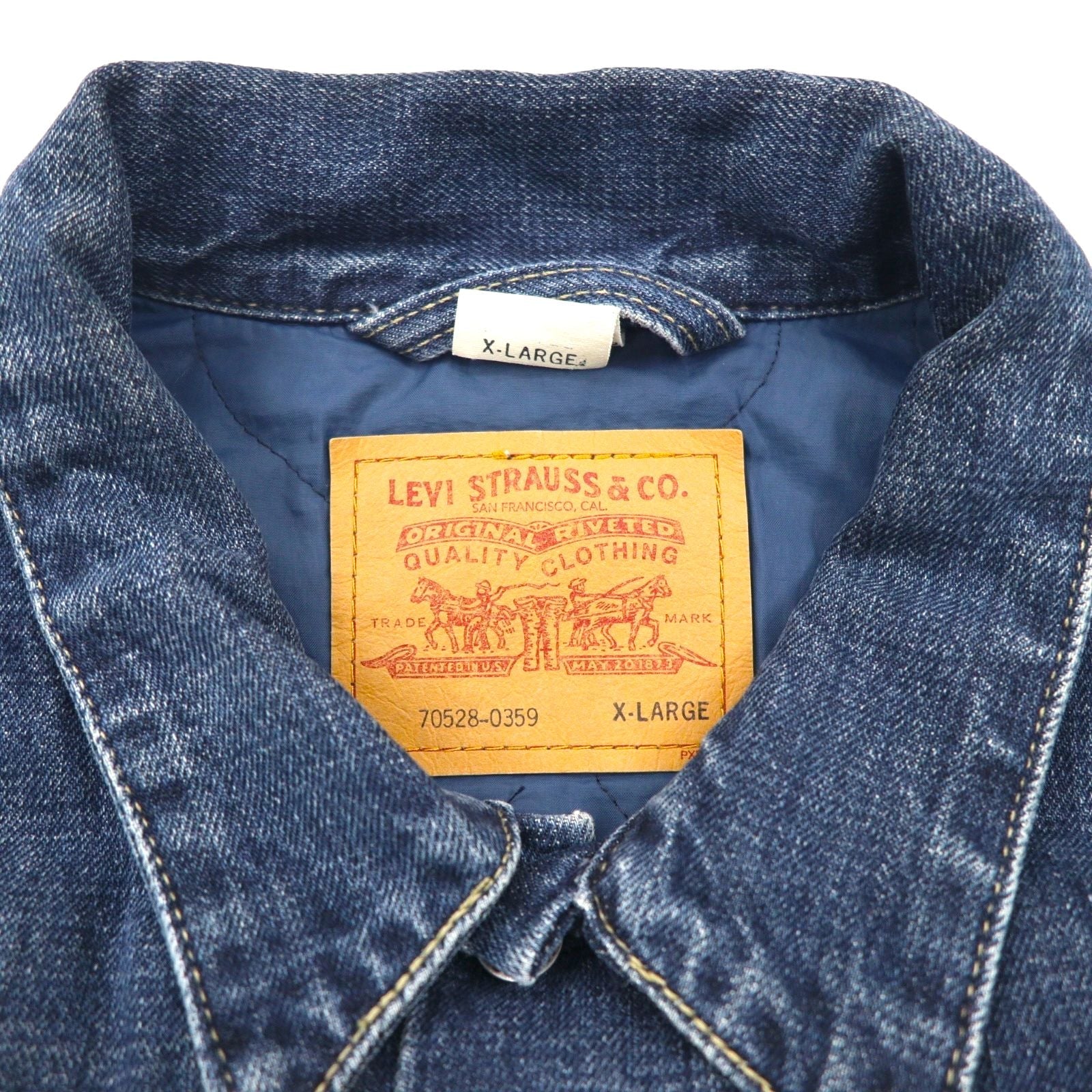 Levi's 00年代 2ndタイプ キルティングライナー デニムトラッカージャケット Gジャン XL インディゴ 70528-0359