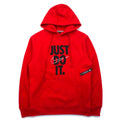 NIKE Felpa con cappuccio pullover S rossa Just Do It Hoodie 928717-657 Prodotto in Pakistan Nuovo con etichette