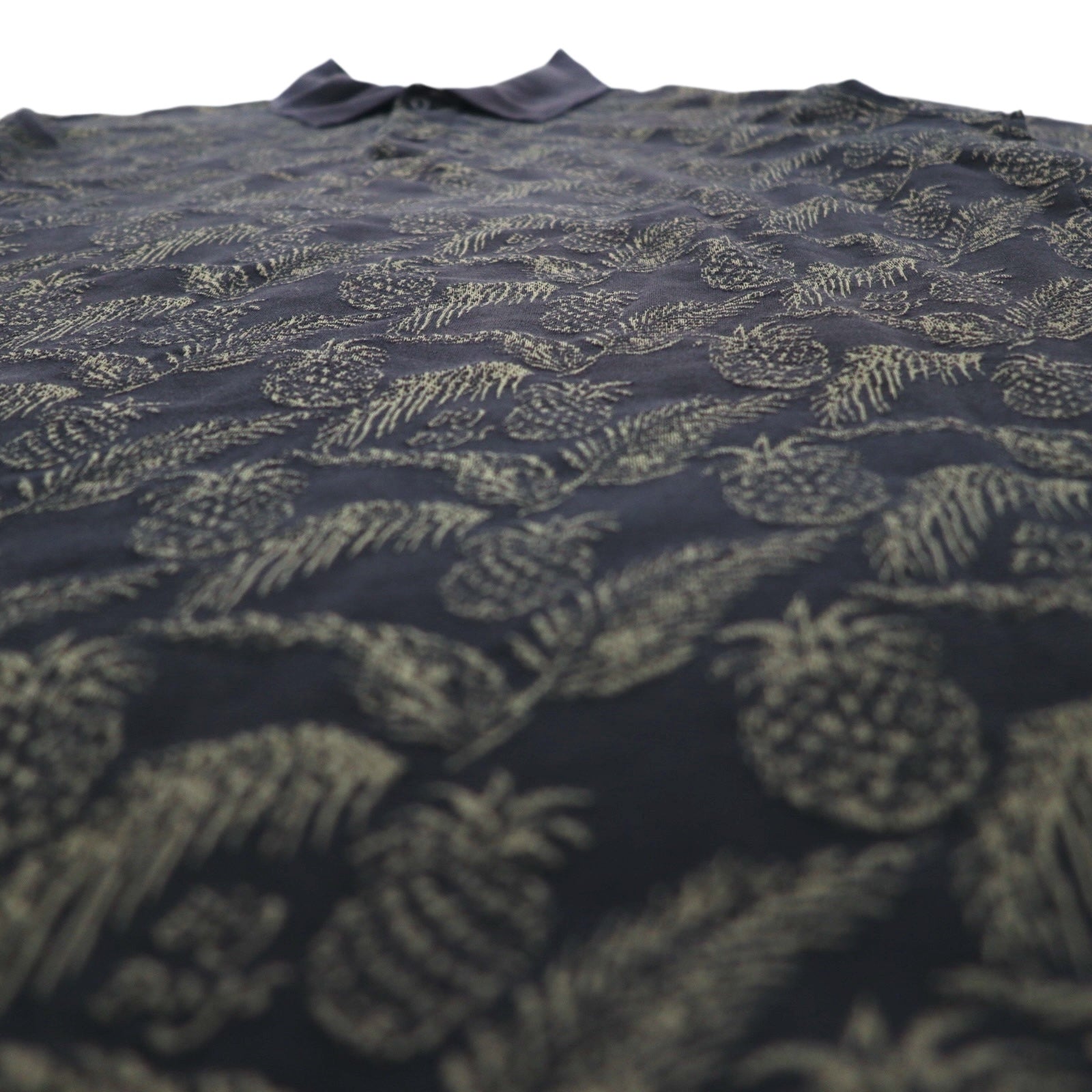 Polo vintage anni '90 BIG DOGS Anni '90 Polo XL nera fantasia ananas botanica taglia grande