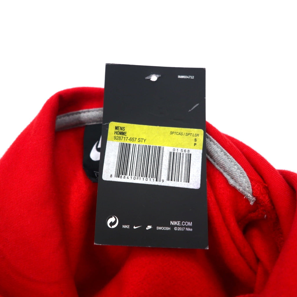 NIKE Felpa con cappuccio pullover S rossa Just Do It Hoodie 928717-657 Prodotto in Pakistan Nuovo con etichette