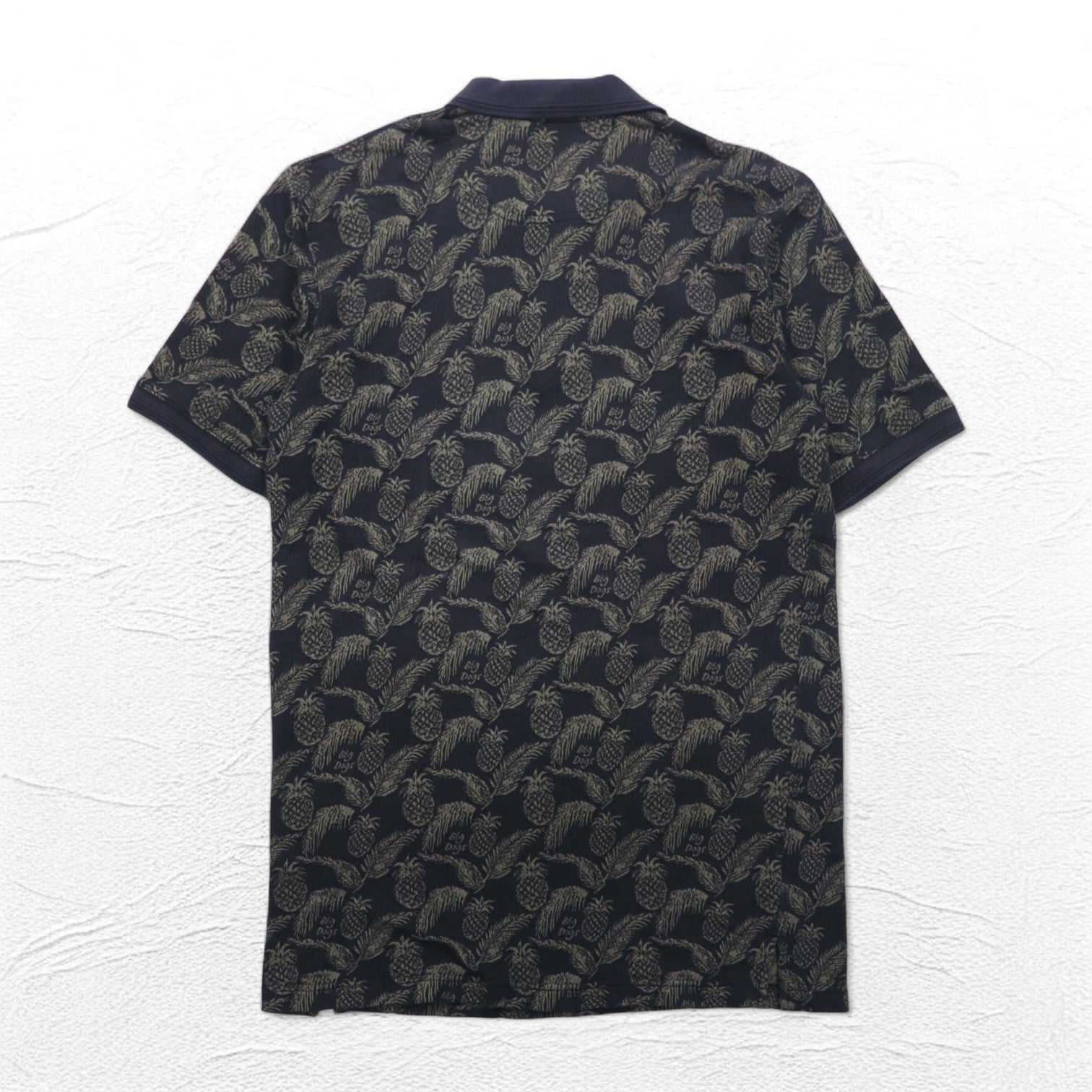 Polo vintage anni '90 BIG DOGS Anni '90 Polo XL nera fantasia ananas botanica taglia grande
