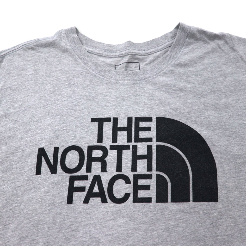T-shirt THE NORTH FACE con stampa logo XL grigia in cotone, taglia USA, prodotta a El Salvador