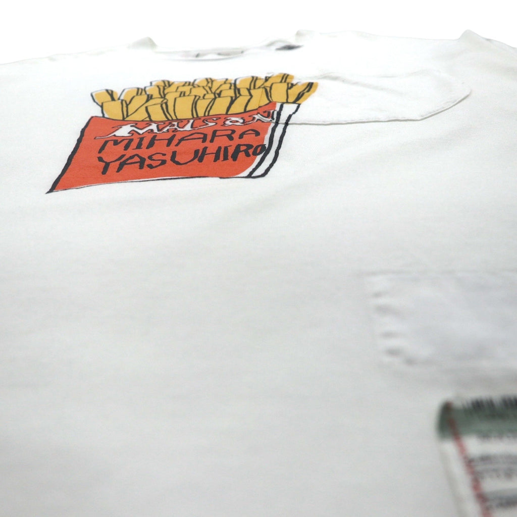MAISON MIHARA YASUHIRO T-shirt con taschino e stampa Foods - Stampa patatine L Bianco GONGON Prodotto in Giappone