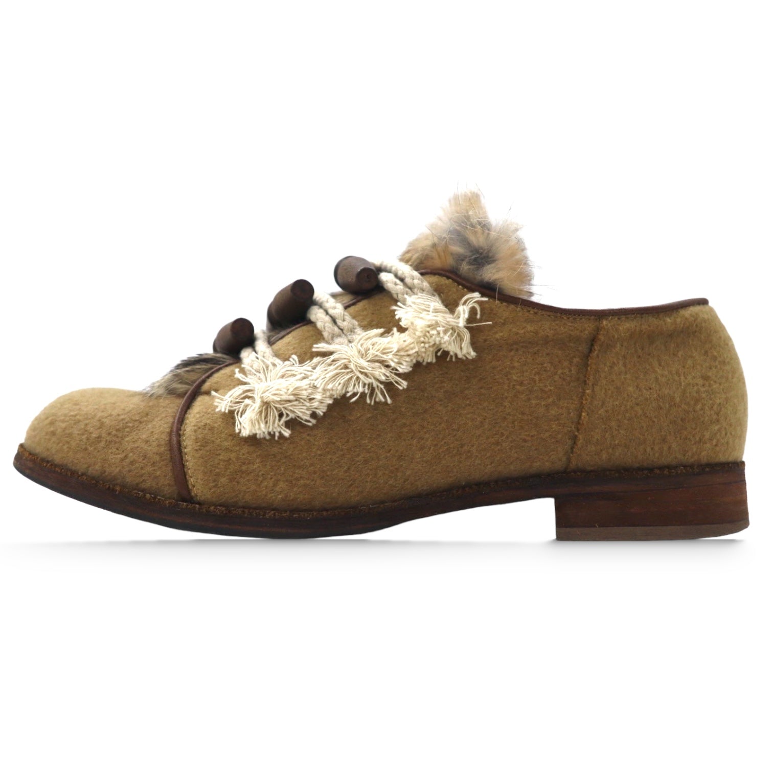 hender scheme scarpe eleganti 5 ( 27 - 27.5cm ) cammello duffle pelliccia di coniglio 11a-at-002