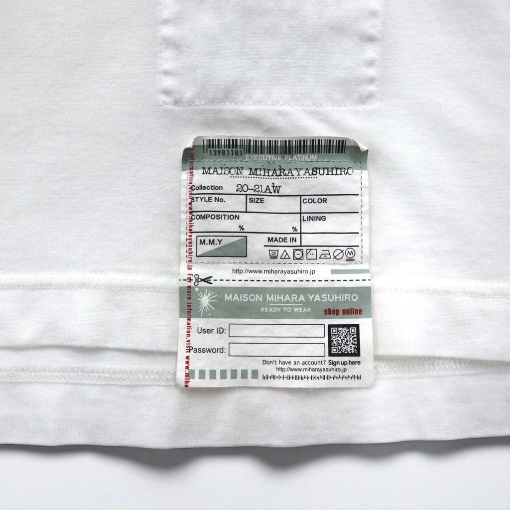 MAISON MIHARA YASUHIRO T-shirt con taschino e stampa Foods - Stampa patatine L Bianco GONGON Prodotto in Giappone