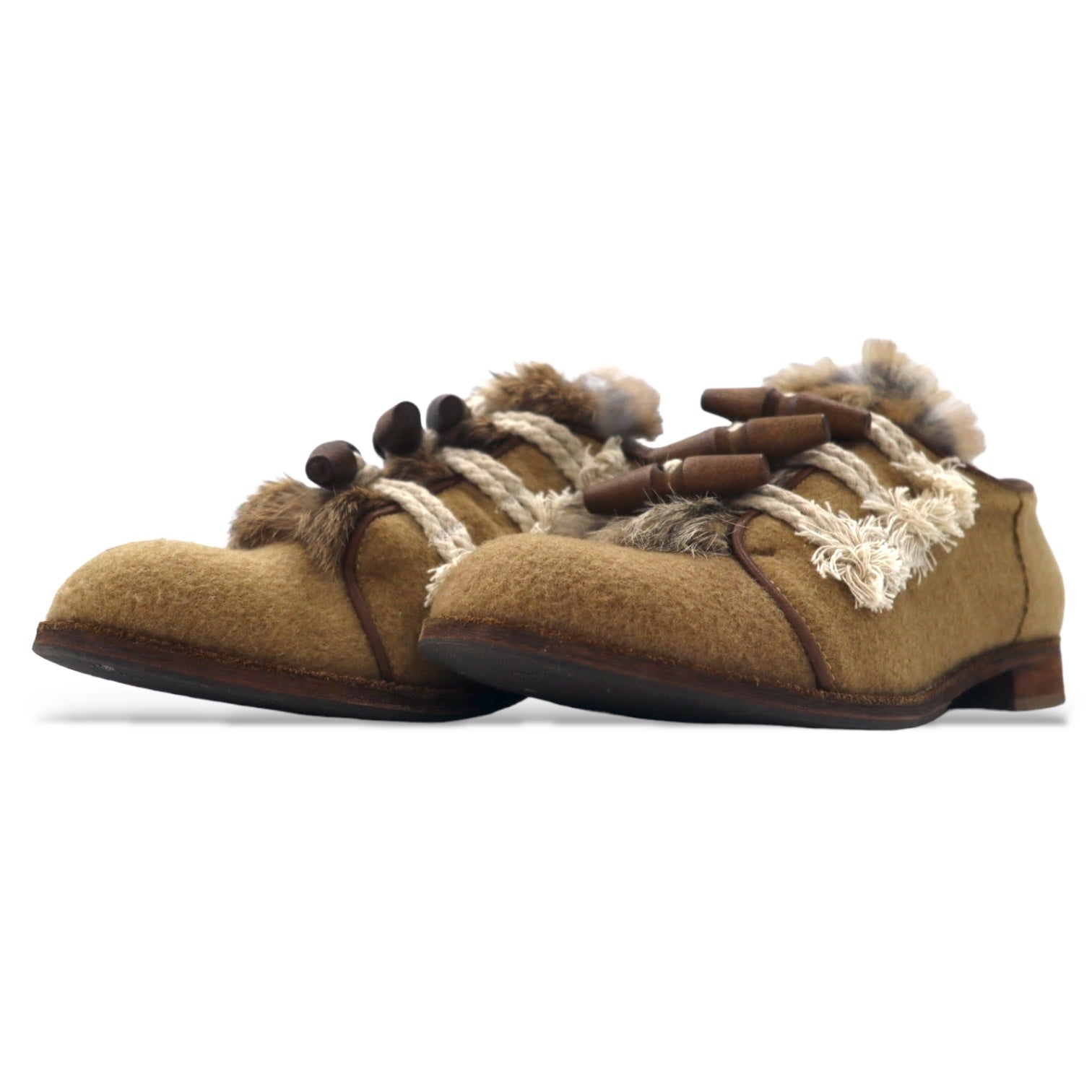 hender scheme scarpe eleganti 5 ( 27 - 27.5cm ) cammello duffle pelliccia di coniglio 11a-at-002