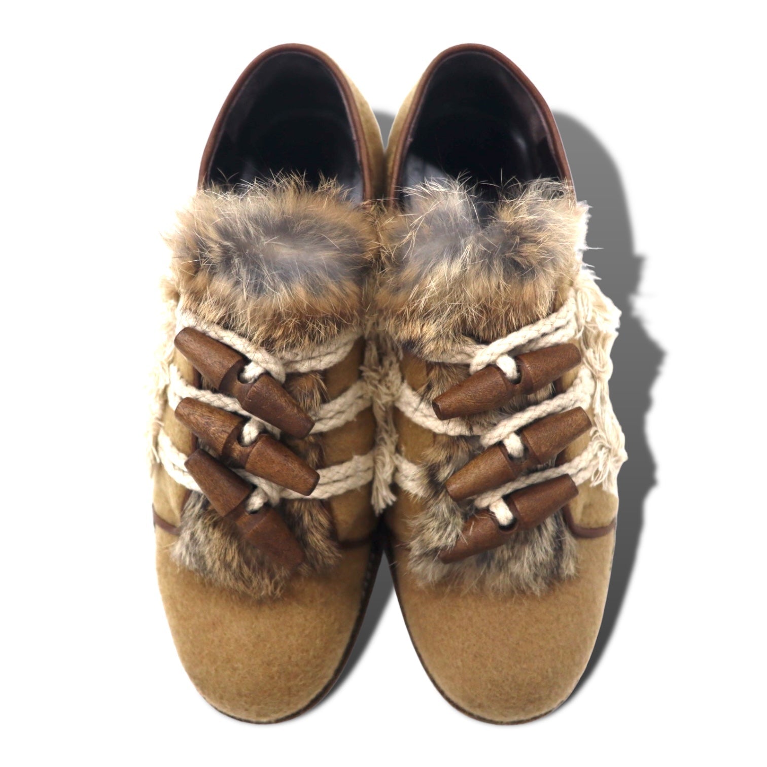 hender scheme scarpe eleganti 5 ( 27 - 27.5cm ) cammello duffle pelliccia di coniglio 11a-at-002