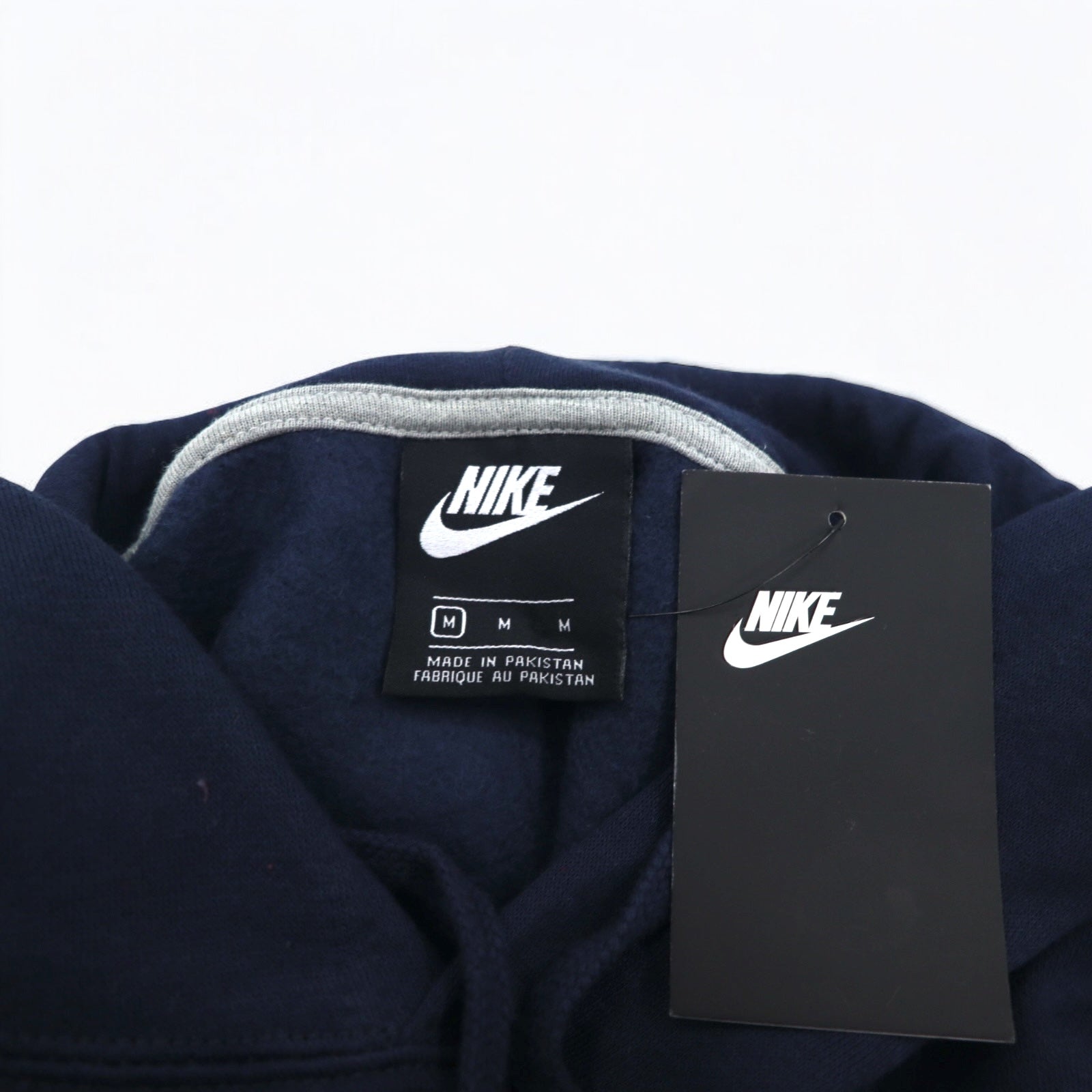 NIKE felpa con cappuccio pullover M blu navy JUST DO IT HOODIE 928717-451 Prodotto in Pakistan Articolo nuovo