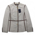 Brooks Brothers Giacca tirolese collo alla coreana giacca con profili a contrasto M beige lino misto mai usata