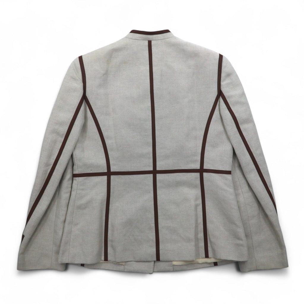 Brooks Brothers Giacca tirolese collo alla coreana giacca con profili a contrasto M beige lino misto mai usata