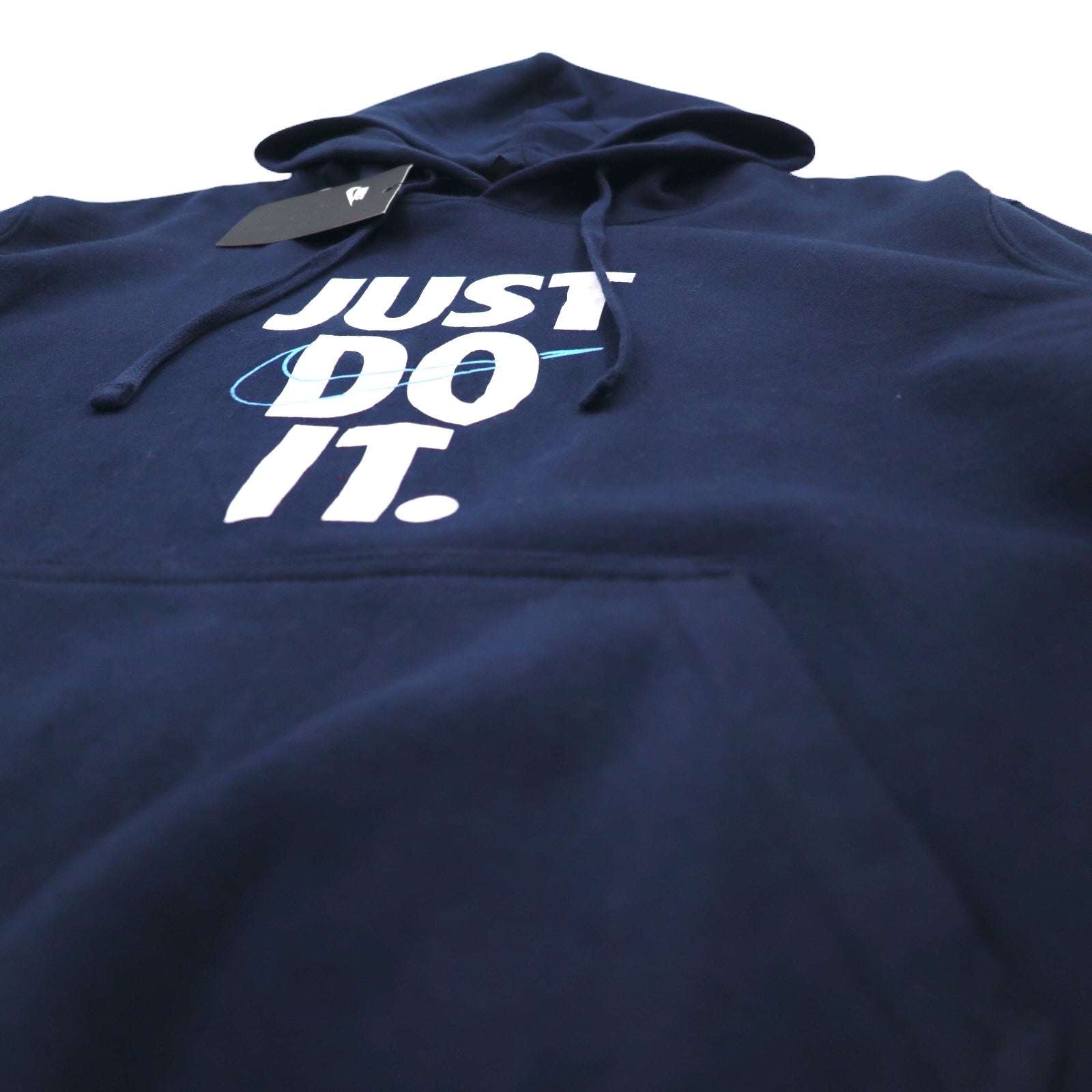 NIKE felpa con cappuccio pullover M blu navy JUST DO IT HOODIE 928717-451 Prodotto in Pakistan Articolo nuovo