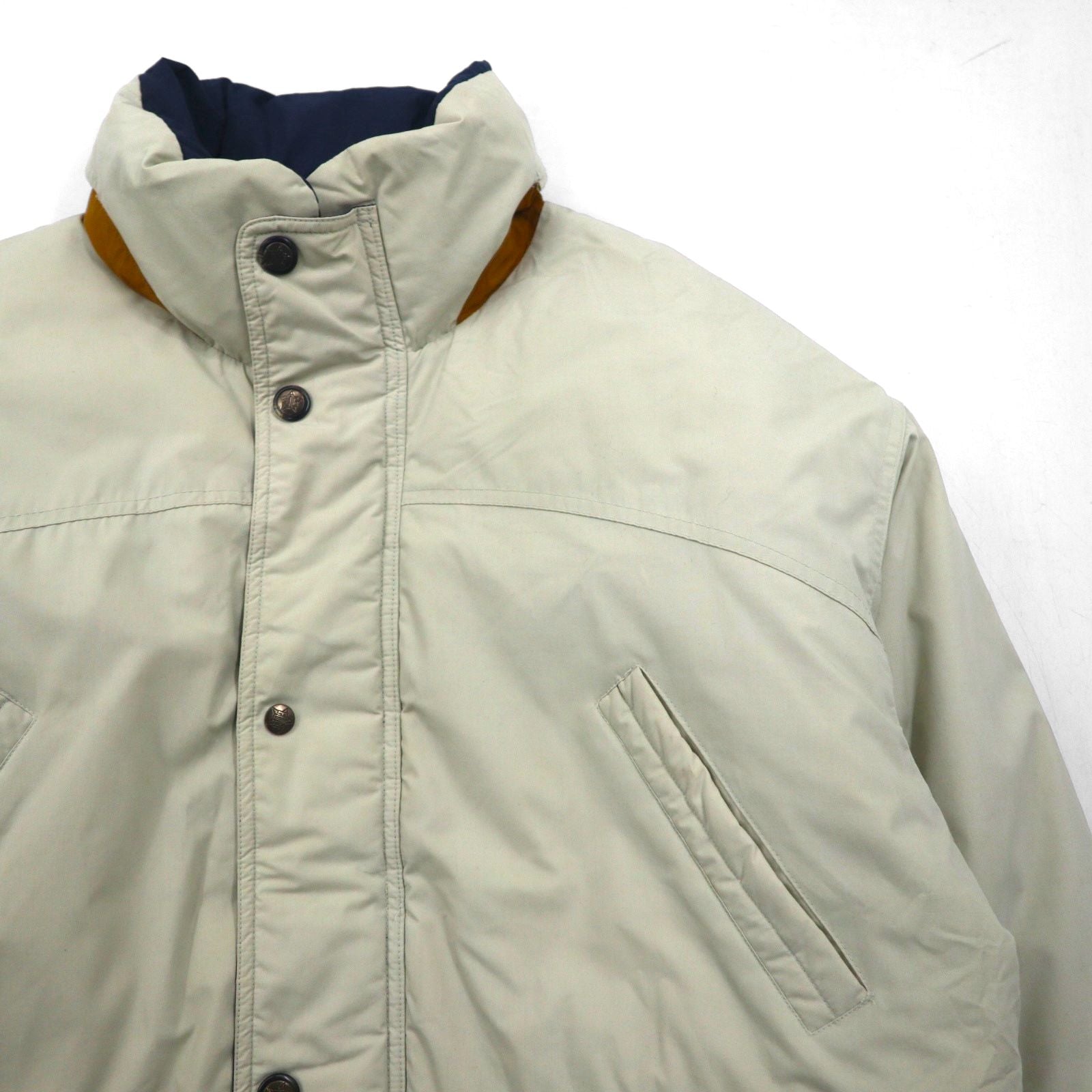 LONDON FOG 90年代 65/35クロス スタンドカラー ダウンジャケット 2XL ベージュ ドローコード