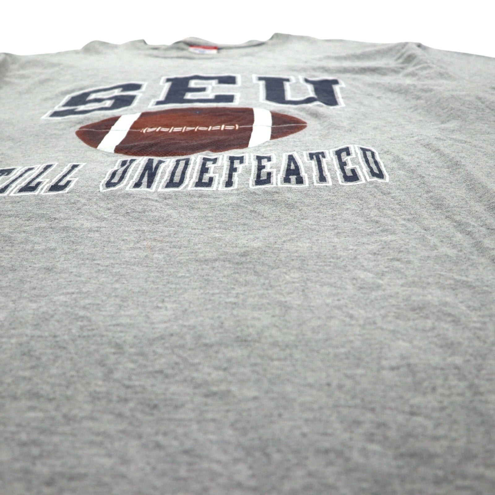 Champion anni 2000 T-shirt stampa college 2XL grigio SEU logo ad arco taglia oversize made in Honduras
