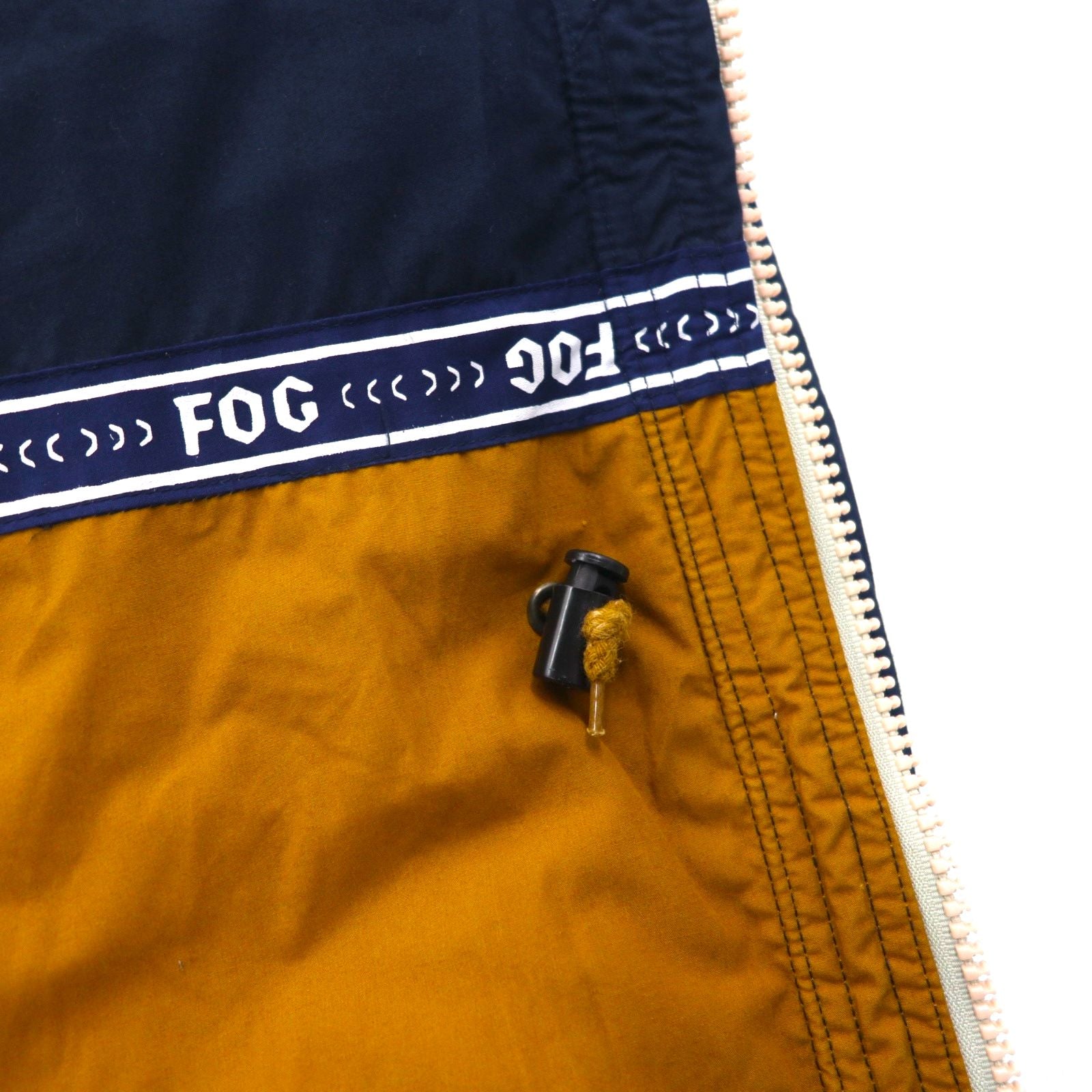 LONDON FOG 90年代 65/35クロス スタンドカラー ダウンジャケット 2XL ベージュ ドローコード