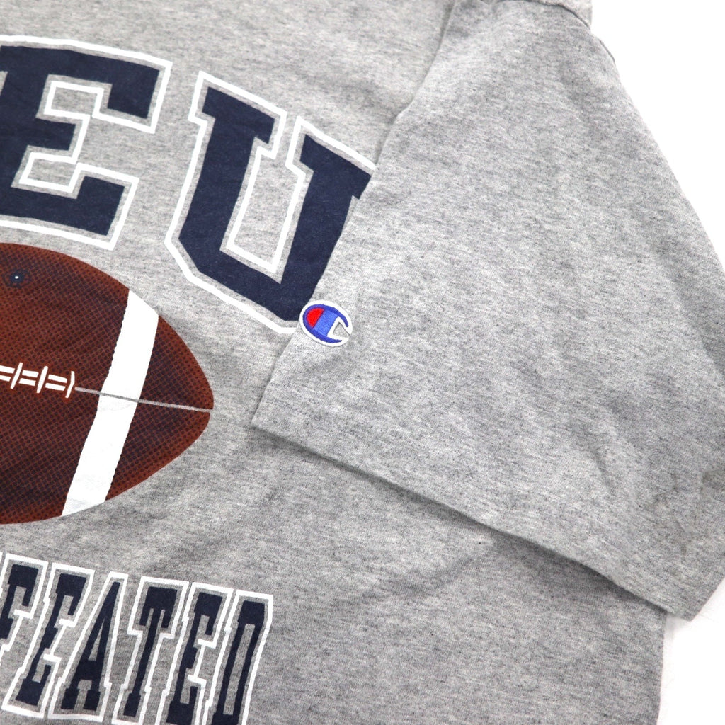 Champion anni 2000 T-shirt stampa college 2XL grigio SEU logo ad arco taglia oversize made in Honduras