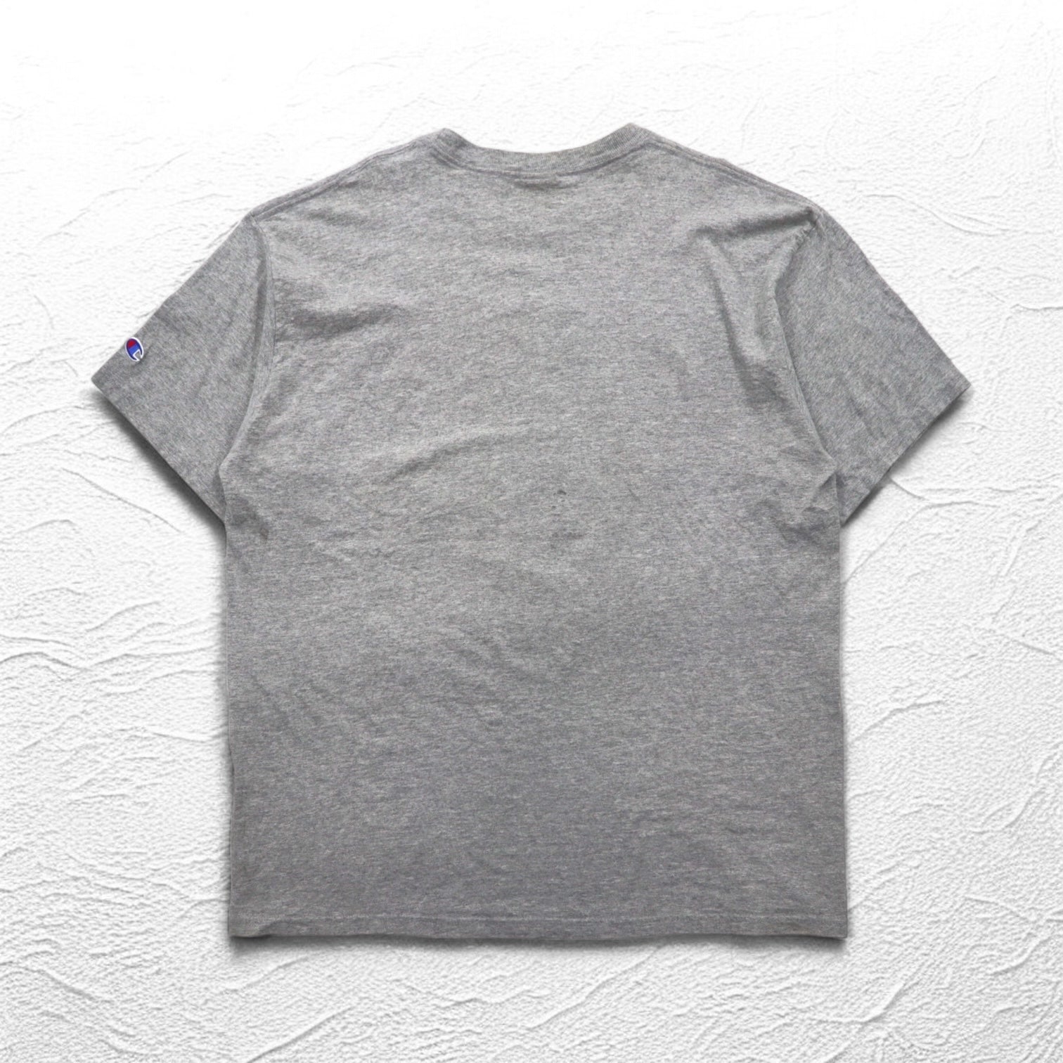 Champion anni 2000 T-shirt stampa college 2XL grigio SEU logo ad arco taglia oversize made in Honduras