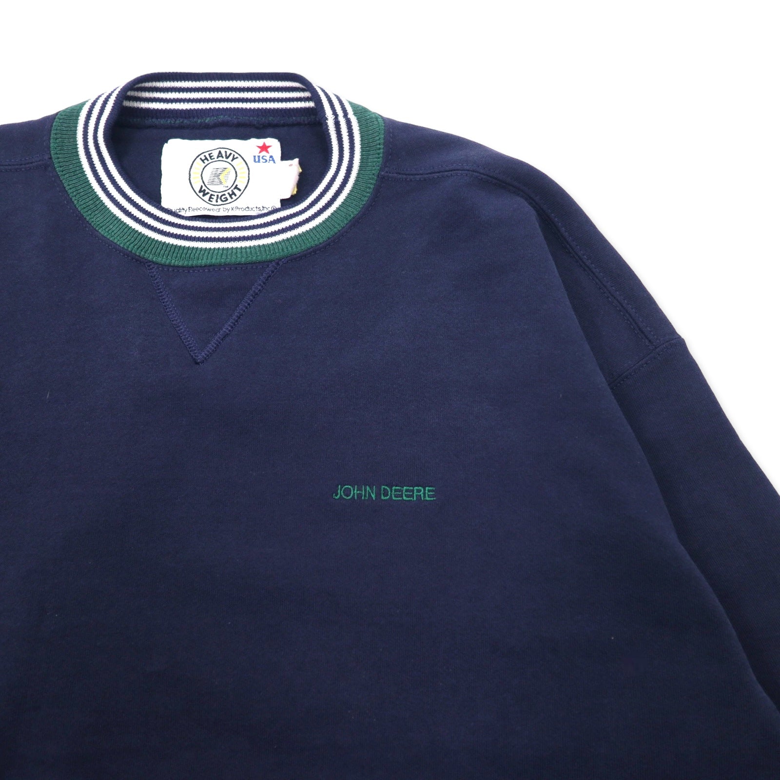 Felpa K-Products USA anni '90 HEAVY WEIGHT con bordo a costine, taglia XL, blu navy, cotone