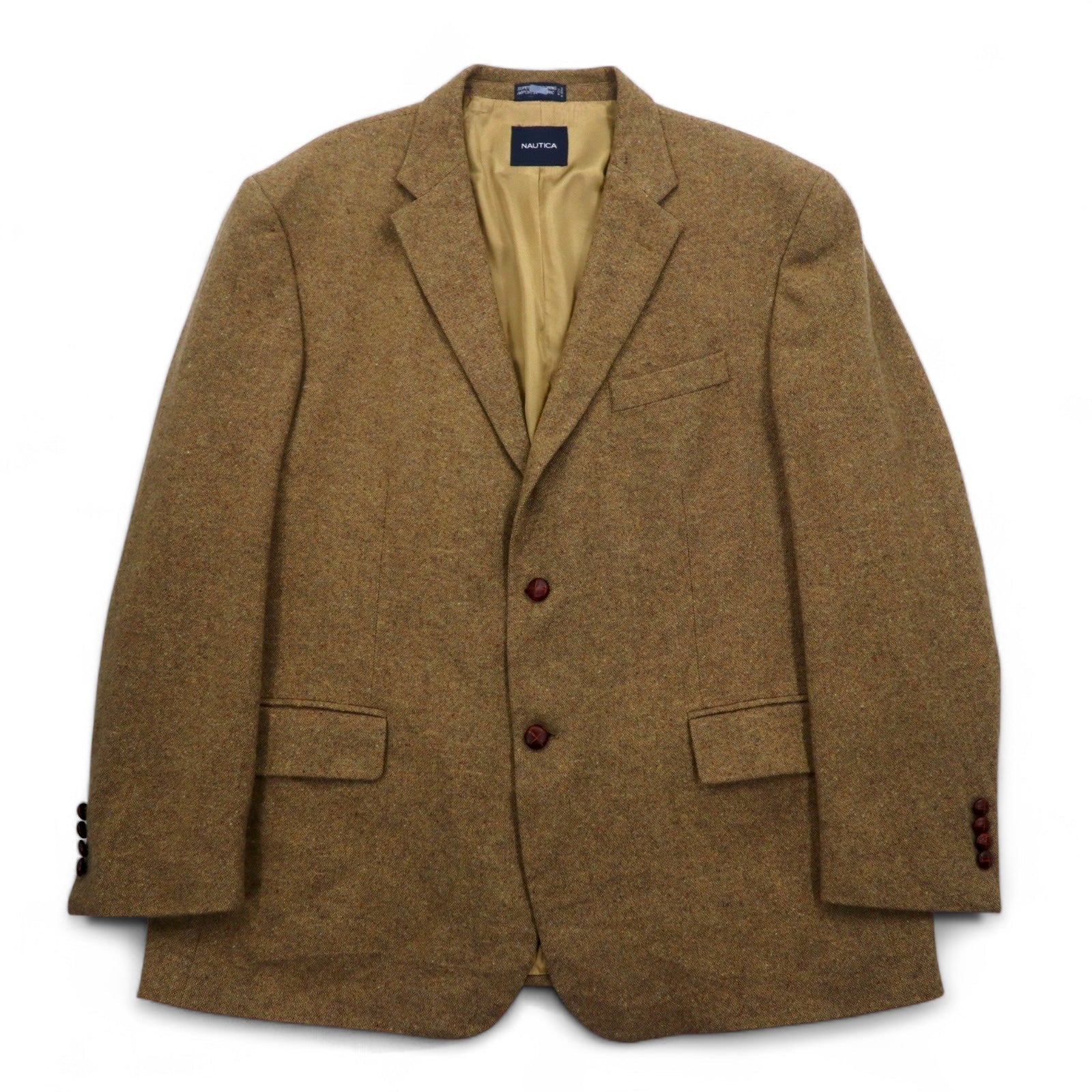 NAUTICA Giacca Blazer Monopetto in Tweed 2 Bottoni Made in India L Beige Lana