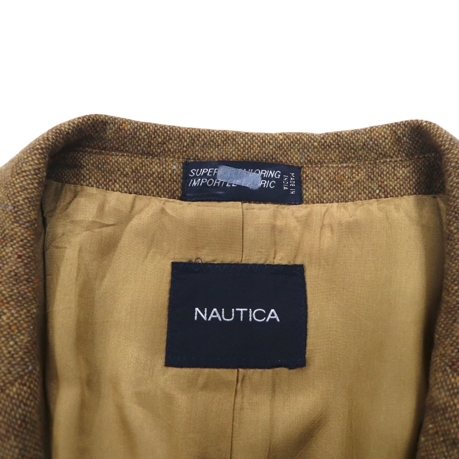 NAUTICA Giacca Blazer Monopetto in Tweed 2 Bottoni Made in India L Beige Lana