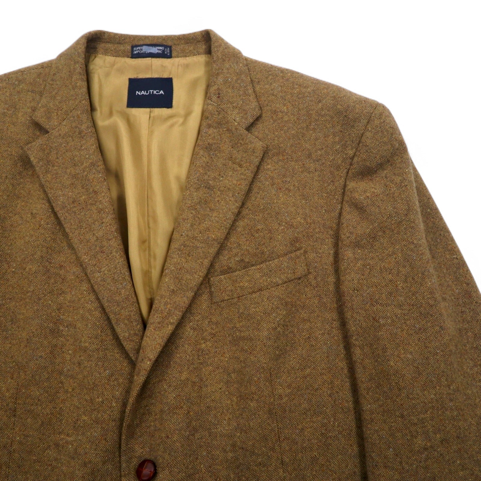 NAUTICA Giacca Blazer Monopetto in Tweed 2 Bottoni Made in India L Beige Lana
