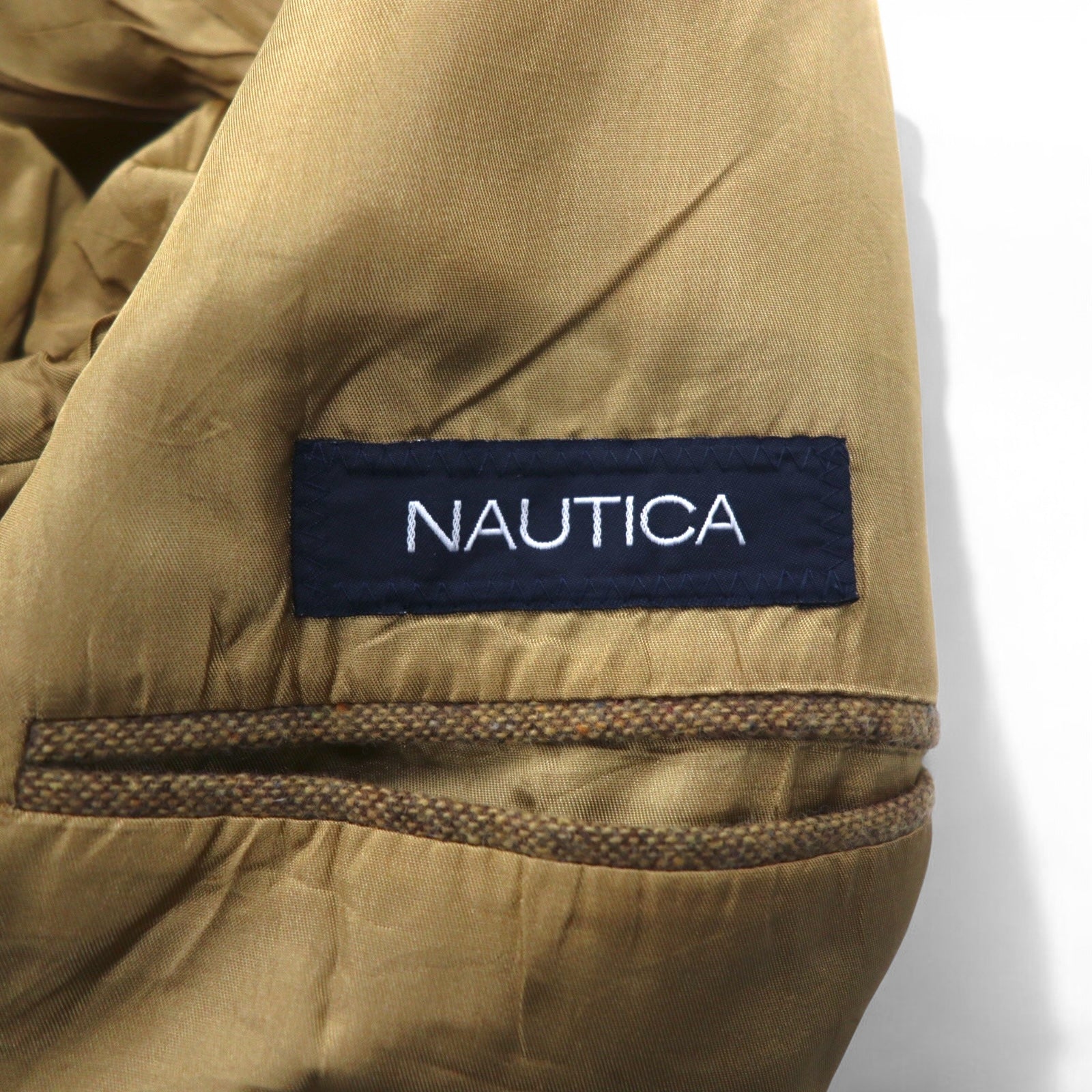 NAUTICA Giacca Blazer Monopetto in Tweed 2 Bottoni Made in India L Beige Lana