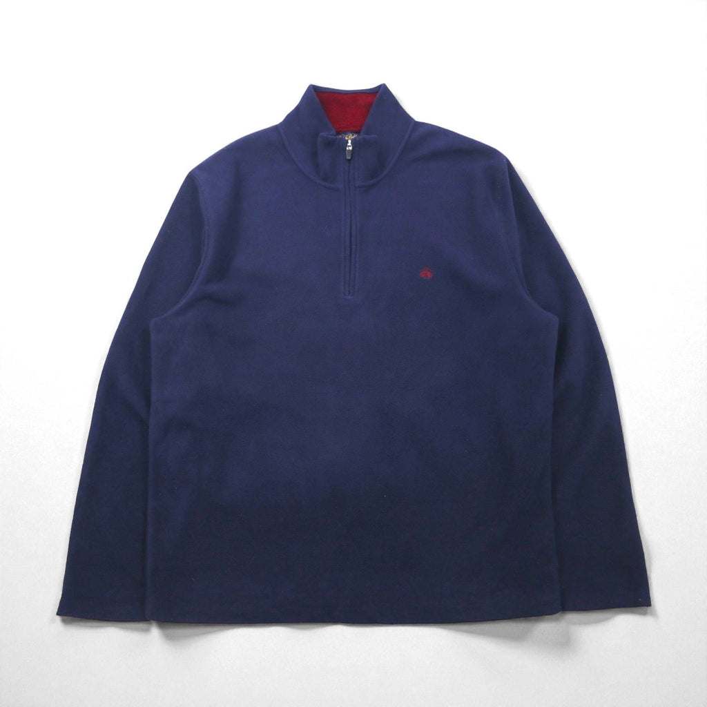 Brooks Brothers ハーフジップ フリースジャケット XL ネイビー ワンポイントロゴ