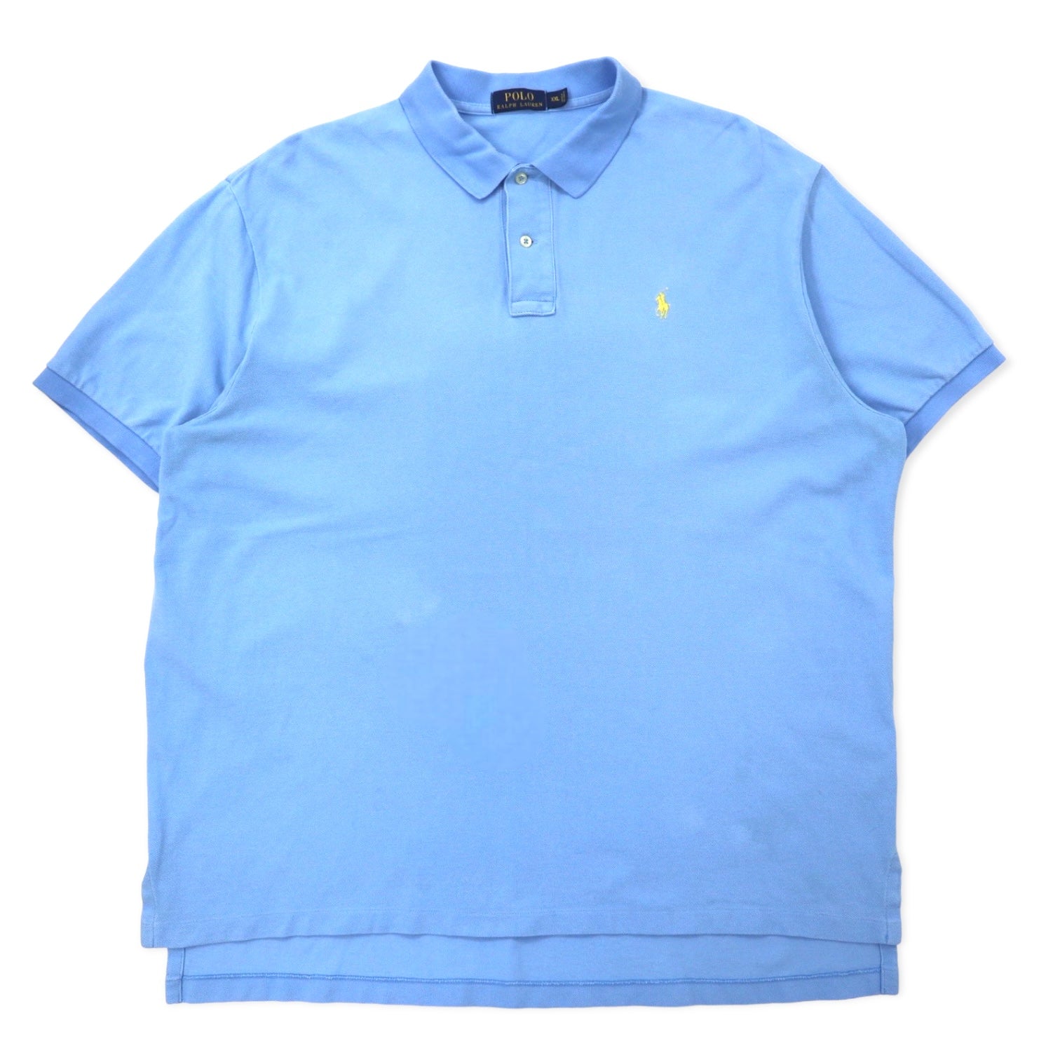 POLO RALPH LAUREN Polo XXL blu in cotone piqué con ricamo piccolo pony, taglia grande, prodotto in Sri Lanka