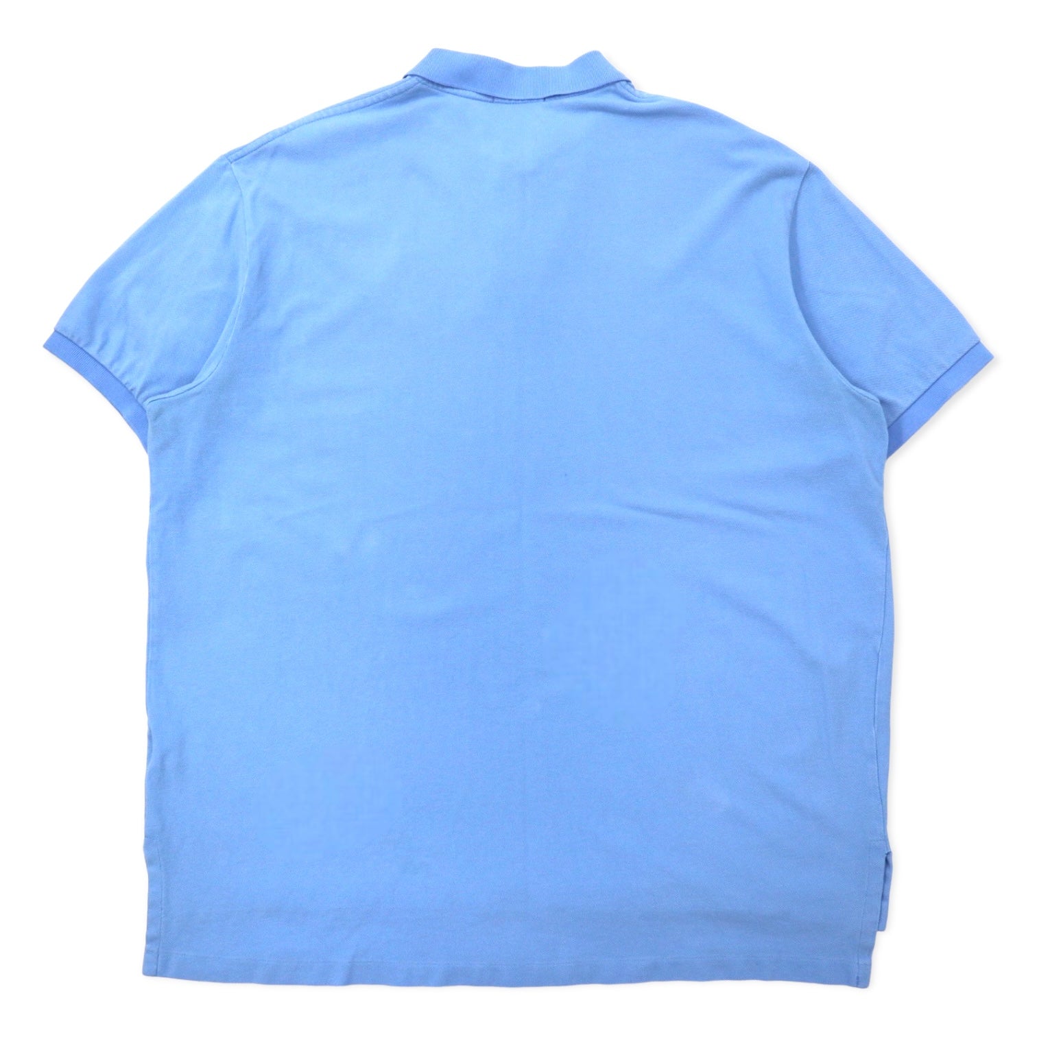 POLO RALPH LAUREN Polo XXL blu in cotone piqué con ricamo piccolo pony, taglia grande, prodotto in Sri Lanka