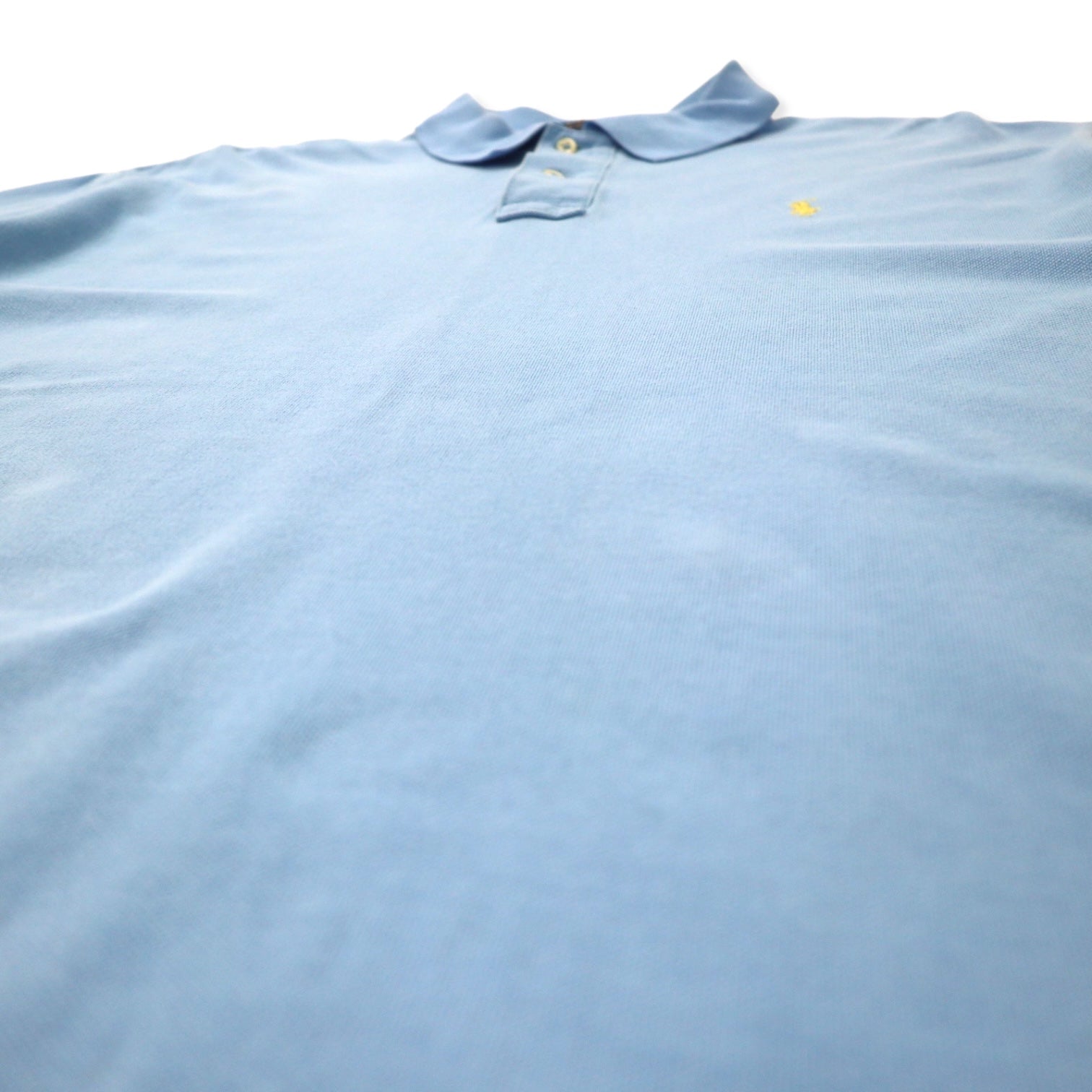 POLO RALPH LAUREN Polo XXL blu in cotone piqué con ricamo piccolo pony, taglia grande, prodotto in Sri Lanka