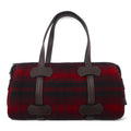 PORTER GIRL × WOOLRICH Borsa a mano mini Boston CABIN in lana e pelle rossa a quadri MADE IN JAPAN