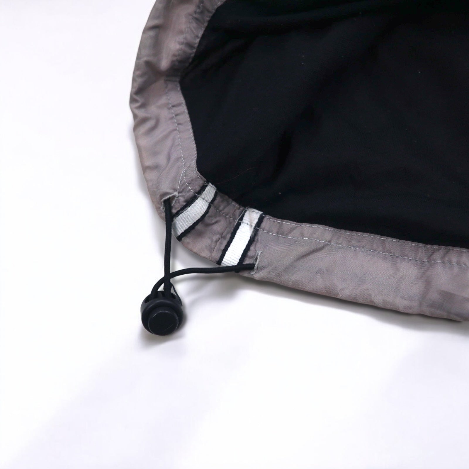 STARTER Anorak a strati con cappuccio, cerniera a metà, giacca in nylon, taglia L, nero, logo ricamato a punto singolo