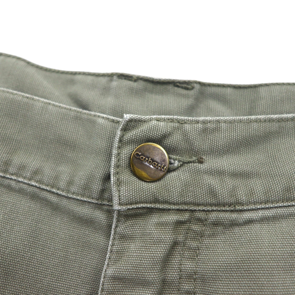 Carhartt anni 2000 Pantaloncini cargo corti in tela di cotone kaki, taglia XL, modello B164