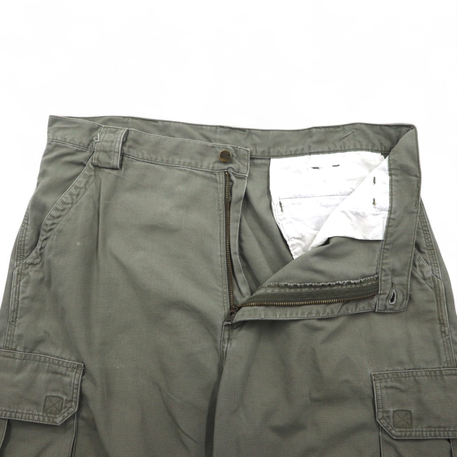 Carhartt anni 2000 Pantaloncini cargo corti in tela di cotone kaki, taglia XL, modello B164