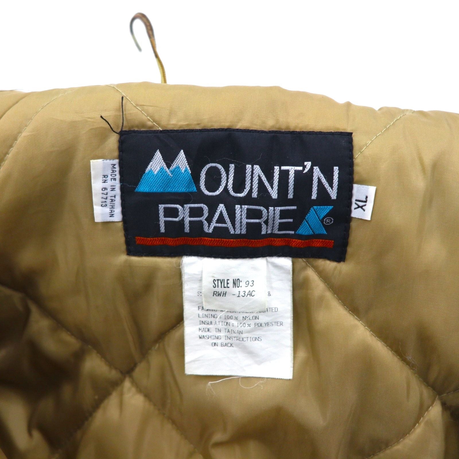 MOUNT’N PRAIRIE 90年代 ダックハンターカモ ハンティングジャケット XL カーキ 中綿 フード着脱式