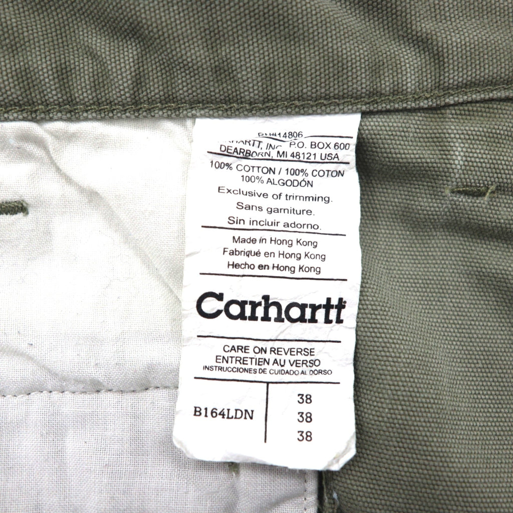 Carhartt anni 2000 Pantaloncini cargo corti in tela di cotone kaki, taglia XL, modello B164