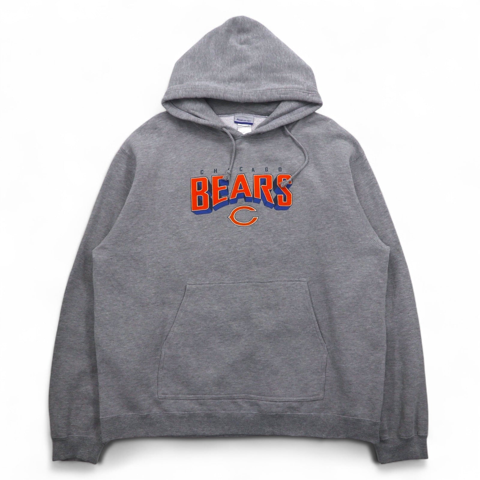 Reebok Felpa con cappuccio pullover L Grigio Cotone NFL CHICAGO BEARS