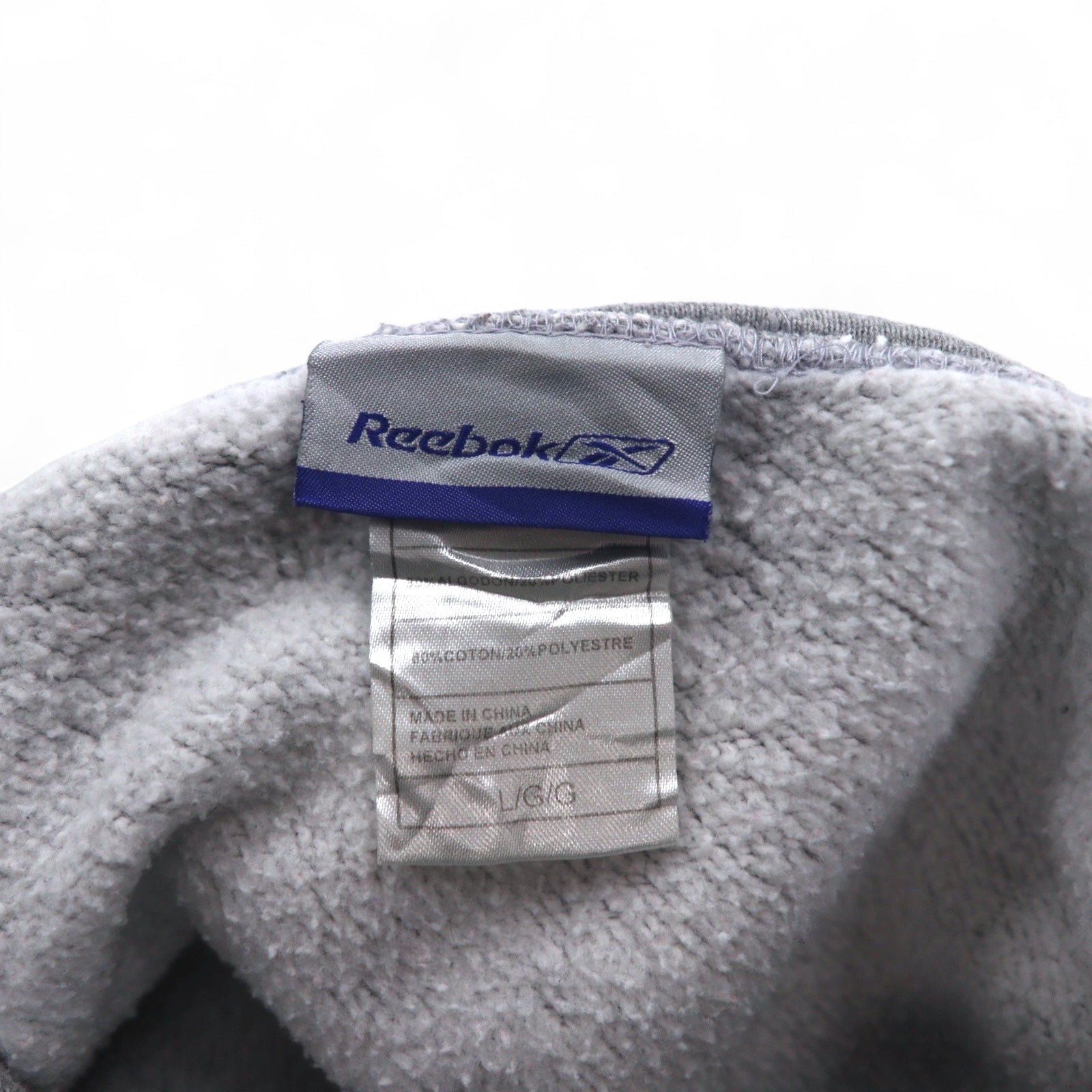 Reebok Felpa con cappuccio pullover L Grigio Cotone NFL CHICAGO BEARS